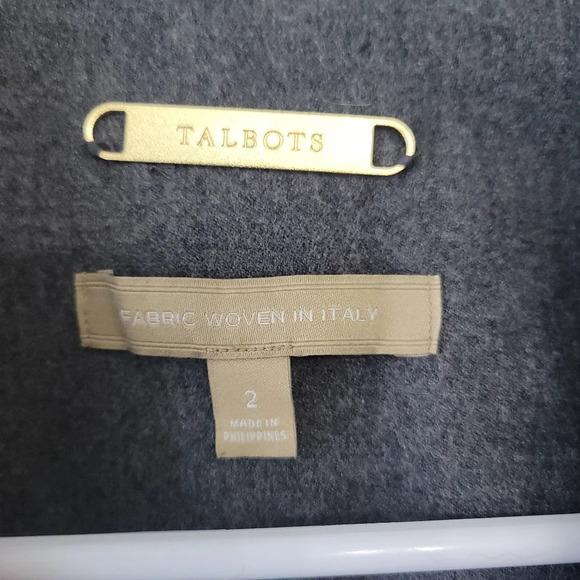 Talbots Size 2, Two Button Wool Blazer, Woven in Italy, Gray - Picture 3 of 7